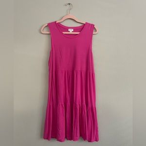 J Crew Pink Tiered Dress